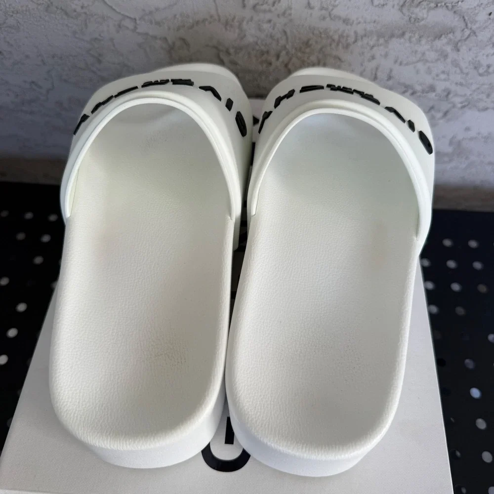 Givenchy Platform Pool Slide‎ Sandals Womens 41 White Rubber Resortwear